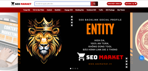 Giao diện trang chủ chính thức của SEO Market